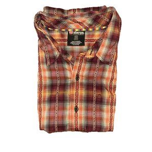 Sherpa Adventure Gear Button Down Shirt Men’s Large Short Sleeve Outdoor Aztec